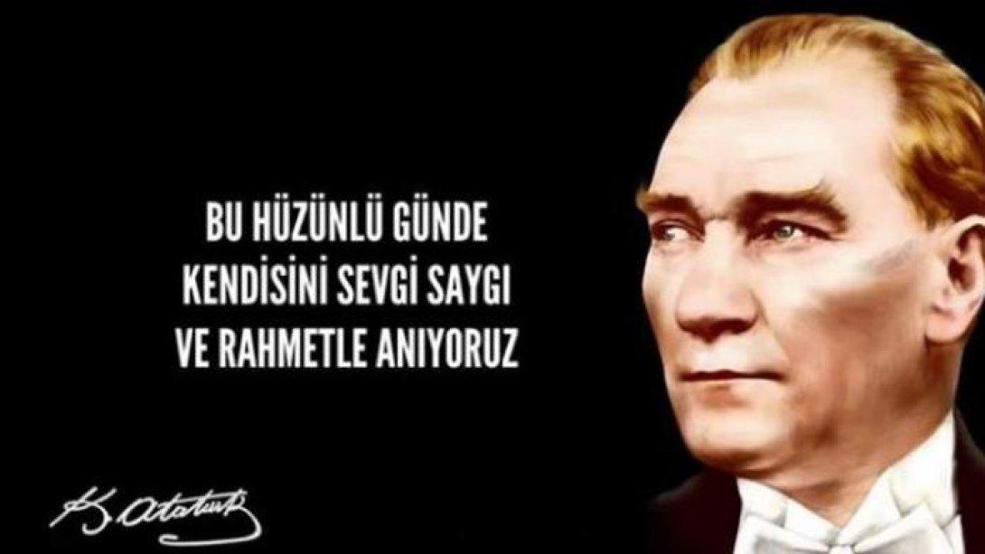 Kaymakam Sayın Murat ATICI Mustafa Kemal Atatürk´ ün ölüm yıldönümü olan 10 Kasım için mesaj yayımladı:  "Türk ulusunun en büyük kaybının üzerinden 80 yıl geçti. Yine bir 10 Kasım; yine bir anma günü, bu güne anlam kazandıran önder, komutan, başkan, 